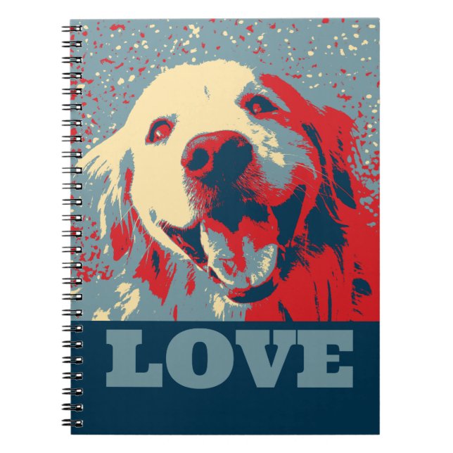 Golden Retriever Stylised Love Notebook (Front)