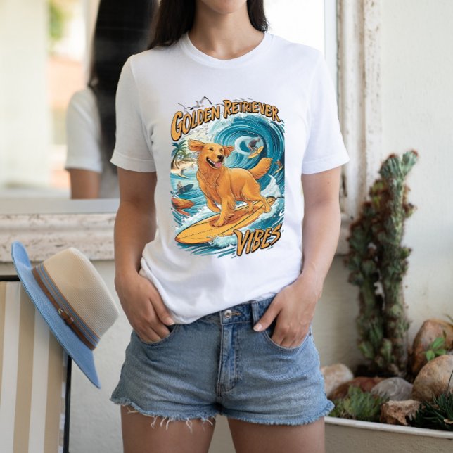 Golden Retriever Surfing Paradise T-Shirt (Creator Uploaded)