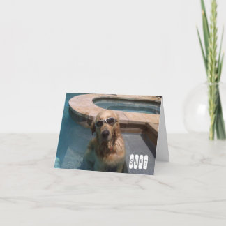 Golden Retriever Swimming Birthday Card