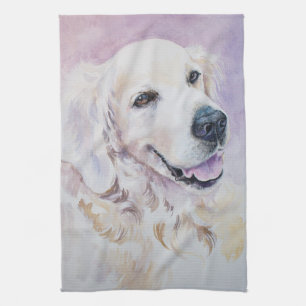 Golden retriever tea towel