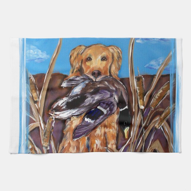 GOLDEN RETRIEVER TEA TOWEL (Horizontal)