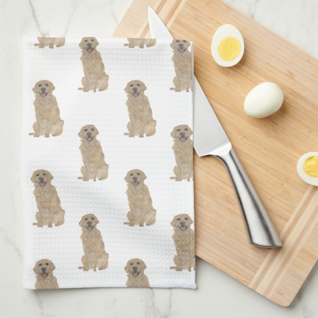 Golden Retriever Tea Towel (Quarter Fold)