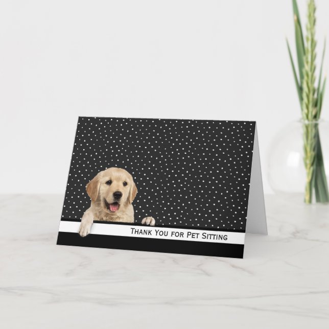 Golden Retriever Thank You for Pet Sitting Card (Front)