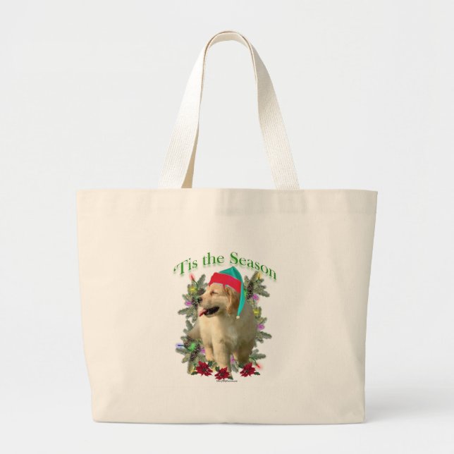 Golden Retriever ‘Tis Large Tote Bag (Front)