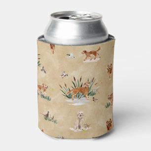 GOLDEN RETRIEVER TOILE Golden Can Cooler