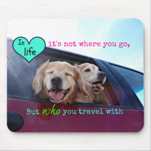Golden Retriever Travel Friendship Mouse Pad