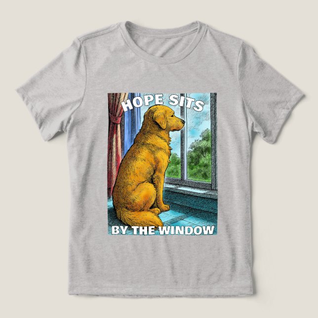 golden retriever Tri-Blend shirt (Design Front)