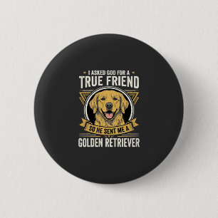 Golden Retriever True Friend Dog 6 Cm Round Badge