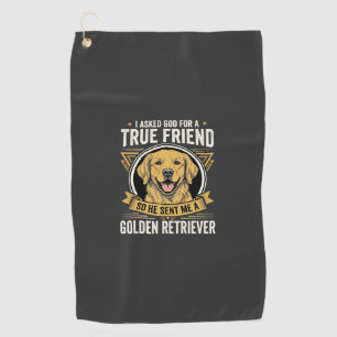 Golden Retriever True Friend Dog Golf Towel