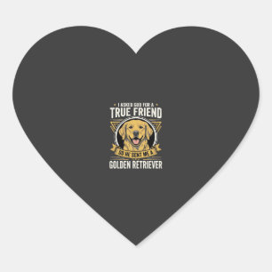 Golden Retriever True Friend Dog Heart Sticker