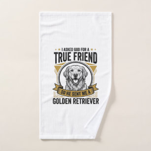 Golden Retriever True Friend Vintage Dog Lover Des Hand Towel
