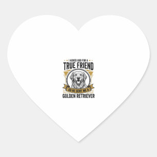 Golden Retriever True Friend Vintage Dog Lover Des Heart Sticker