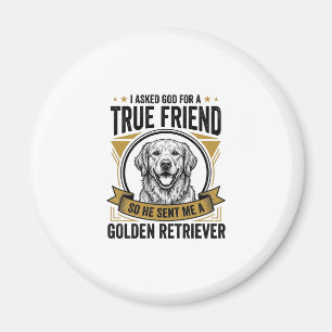Golden Retriever True Friend Vintage Dog Lover Des Magnet