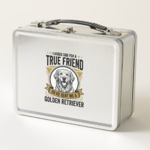 Golden Retriever True Friend Vintage Dog Lover Des Metal Lunch Box