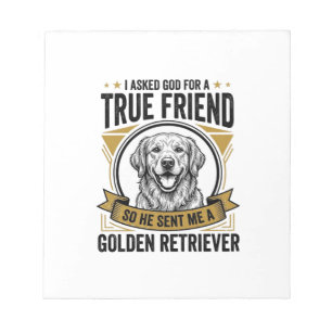 Golden Retriever True Friend Vintage Dog Lover Des Notepad