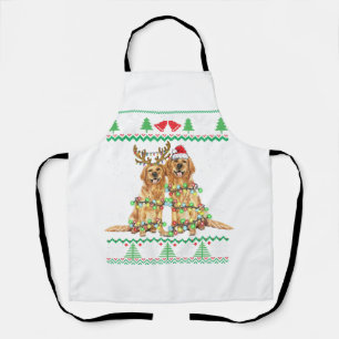 Golden retriever Ugly Christmas Dog Funny Christma Apron