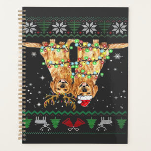 Golden retriever Ugly Christmas Dog Funny Christma Planner