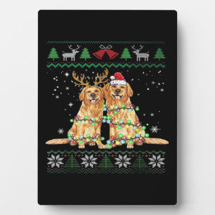 Golden retriever Ugly Christmas Dog Funny Christma Plaque