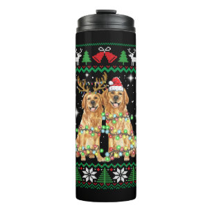 Golden retriever Ugly Christmas Dog Funny Christma Thermal Tumbler