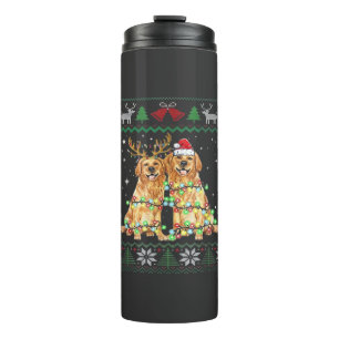 Golden retriever Ugly Christmas Dog Funny Christma Thermal Tumbler