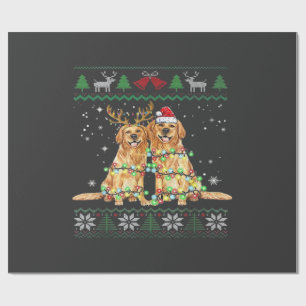 Golden retriever Ugly Christmas Dog Funny Christma Wrapping Paper