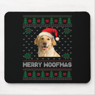 Golden Retriever Ugly Christmas Santa Dog Xmas Paj Mouse Pad
