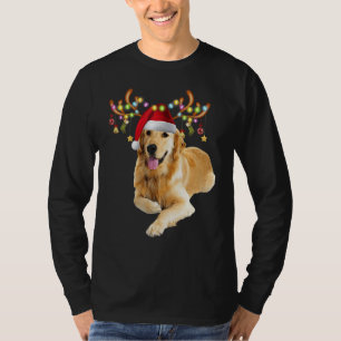 Golden Retriever Ugly Xmas Sweater Antlers Dog