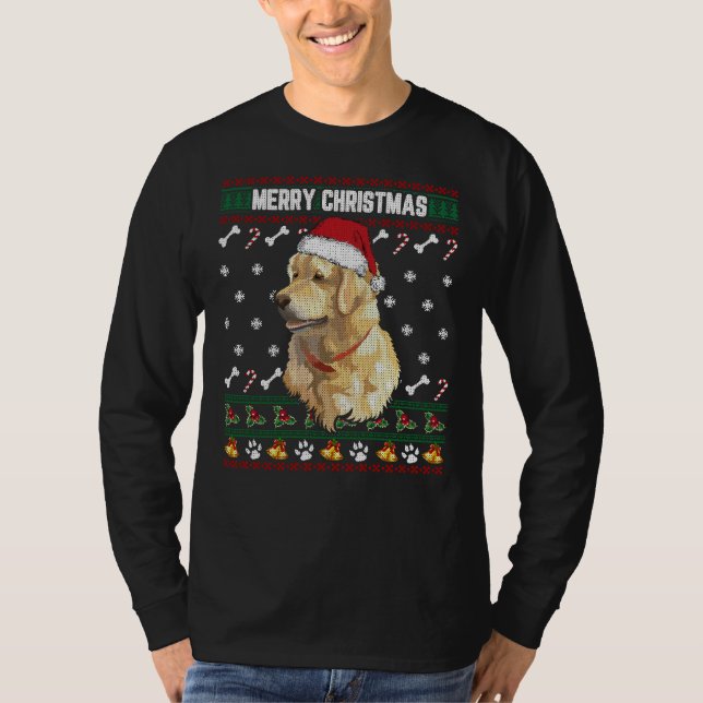 Golden Retriever  Ugly Xmas Sweater Merry Christma (Front)
