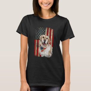 Golden Retriever  USA Flag Fourth 4th Of July Patr T-Shirt
