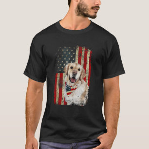 Golden Retriever USA Flag Fourth 4th Of July Patr T-Shirt