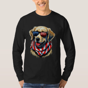 Golden Retriever USA Patriotic Pup in Sunglasses T-Shirt