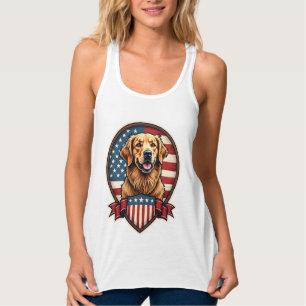 Golden Retriever USA Pride Vintage Dog Tee