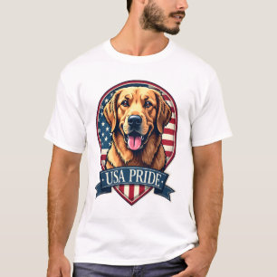 Golden Retriever USA Pride Vintage Dog Tee 4