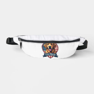 Golden Retriever USA Pride Vintage Dog Tee 4 Bum Bags