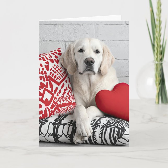 Golden Retriever Valentine Card (Front)
