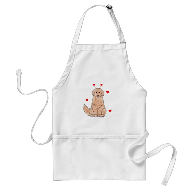 Golden Retriever Valentine Ears Apron (Front)