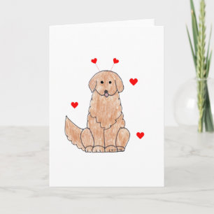 Golden Retriever Valentine Ears Holiday Card