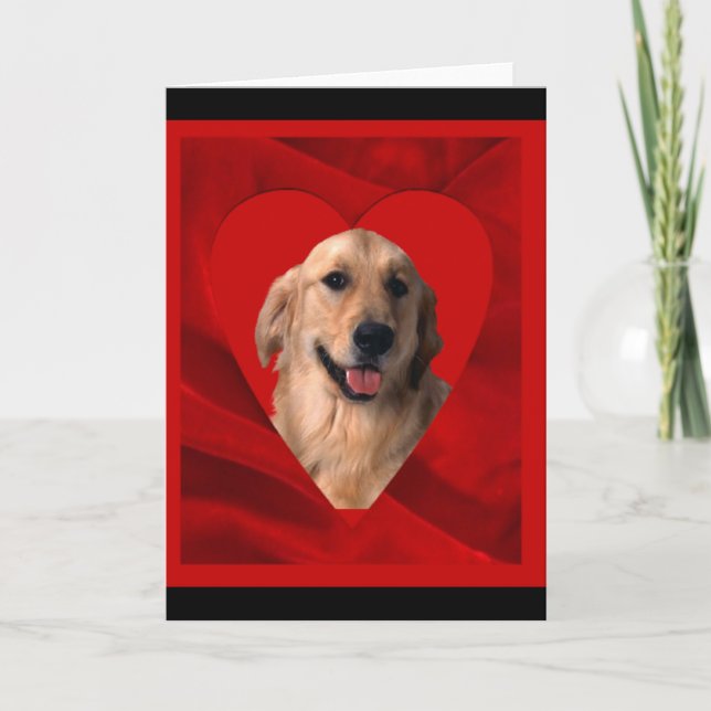 Golden Retriever Valentine Holiday Card (Front)
