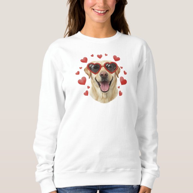 Golden Retriever Valentine Oil Painting Dog Portra Sweatshirt (Front)