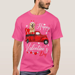 Golden Retriever Valentines Day Dogs Red ruck Hear T-Shirt