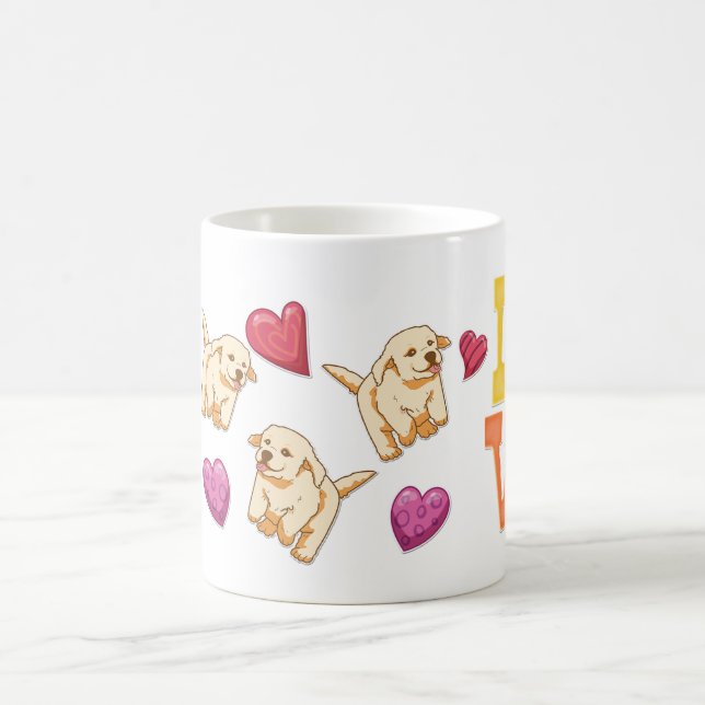Golden Retriever Valentine's Day Gift Dog Lover Coffee Mug (Center)