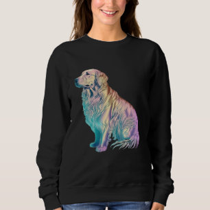 Golden Retriever Vaporwave Retrowave Aesthetic  2 Sweatshirt
