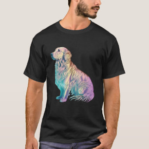 Golden Retriever Vaporwave Retrowave Aesthetic 2 T-Shirt