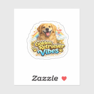 Golden Retriever Vibes Sticker