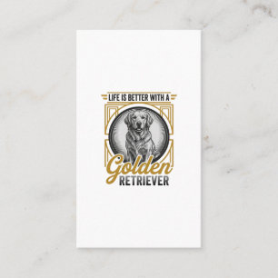 Golden Retriever Vintage Engraving Dog Lover Shirt Business Card