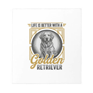 Golden Retriever Vintage Engraving Dog Lover Shirt Notepad