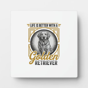Golden Retriever Vintage Engraving Dog Lover Shirt Plaque