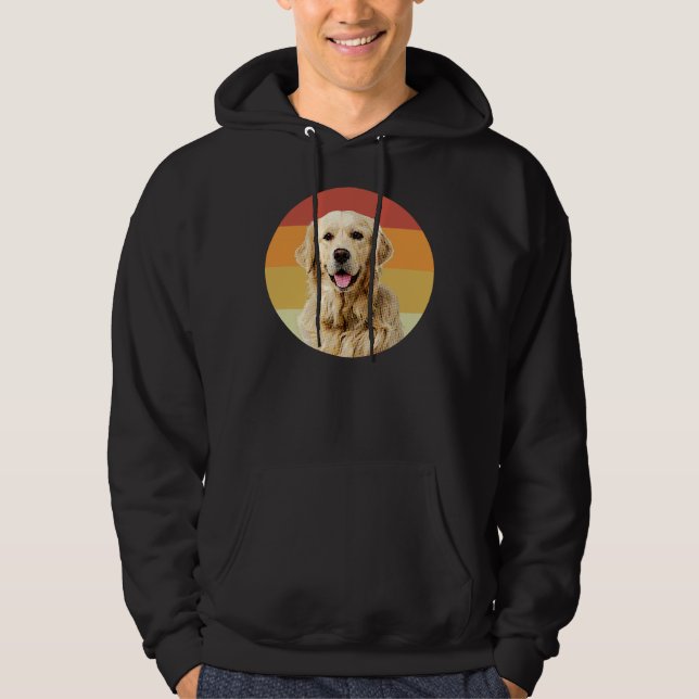 Golden Retriever Vintage Retro Face Dog Hoodie (Front)