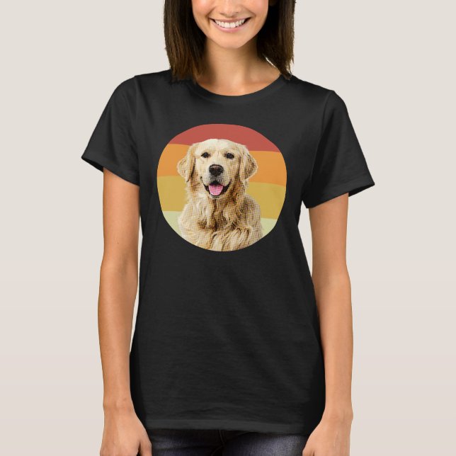 Golden Retriever Vintage Retro Face Dog T-Shirt (Front)