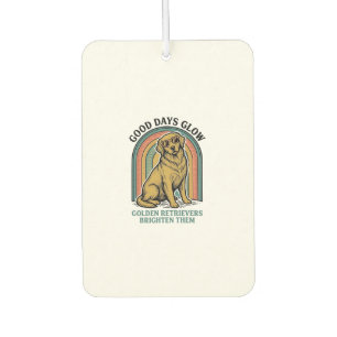 Golden Retriever Vintage Shirt Retro Engraving Dog Car Air Freshener
